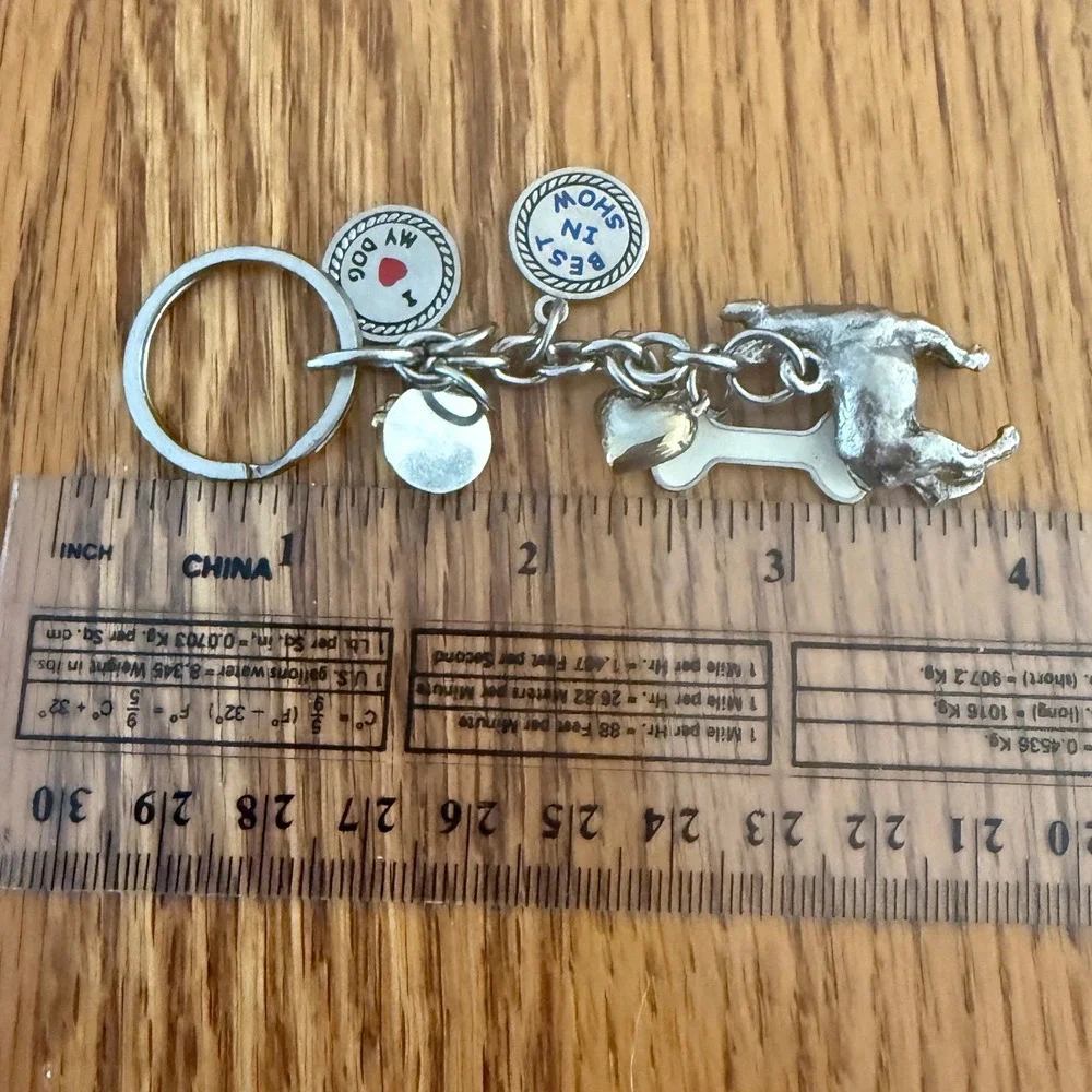 Brighton Dog Charm Keychain Unisex OS Silver Gold Excellent Best In Show Multi